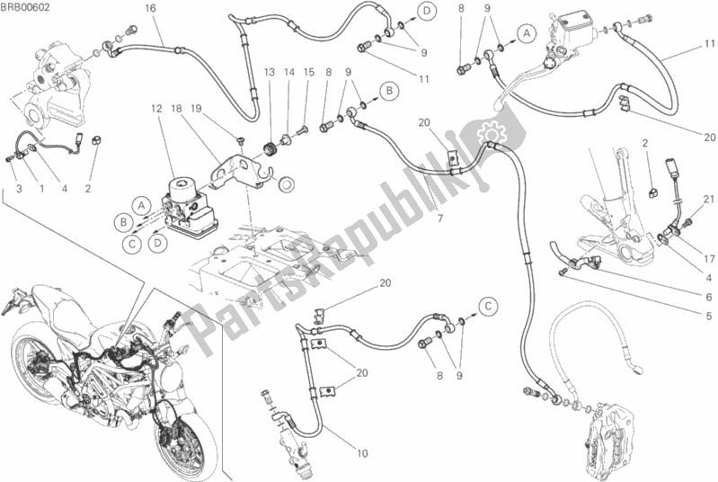 Todas las partes para Sistema Antibloqueo De Frenos (abs) de Ducati Monster 659 Australia 2020